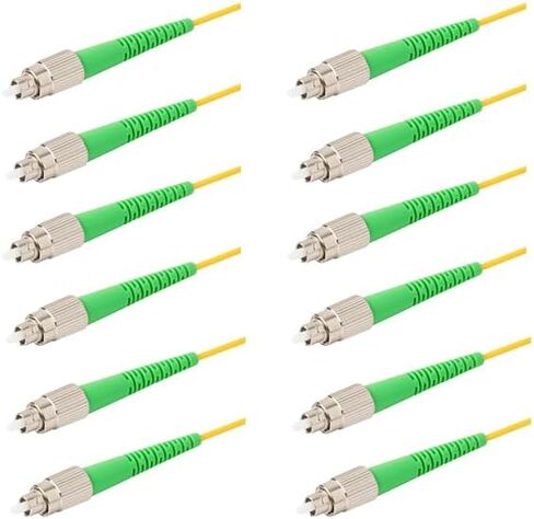 SpeedyFiberTX 12-Pack 1 Meter FC/APC to FC/APC 3.0mm Simplex Yellow Riser OFNR Fiber Patch Cable, Corning SMF-28 Singlemode 9/125um OS1/OS2 Compatible Ultra Optical Fiber in Saudi Arabia