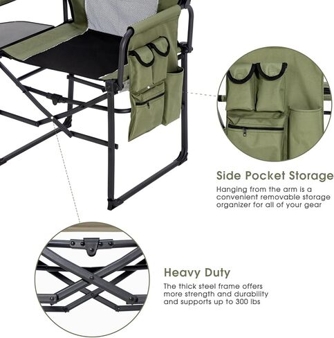 كرسي المخرج القابل للطي على نطاق واسع مع طاولة ، كرسي التخييم في الهواء الطلق للبالغين مع حامل الكأس تحميل 330 رطلا ، كرسي خفيف الوزن محمول للخارج مع حقيبة الحمل للبناء ، Orange-1pack in Kuwait
