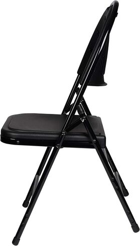 OEF Furnishings Heavy-Duty Fan Back Folding Chair – Black, 500 lb Capacity, Durable Steel Frame, Triple Braced, Stackable & Foldable, Ergonomic Comfort, Ideal for Events & Home Use in Saudi Arabia