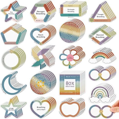 Crtiin 100 Pcs Sensory Strips Anxiety Calm Stickers Fidget Stress Breathing Stickers Sensory Stickers Different Textures Rough Tactile Tape for Kids Adults Desk Anxiety Relief(Bright) in Kuwait