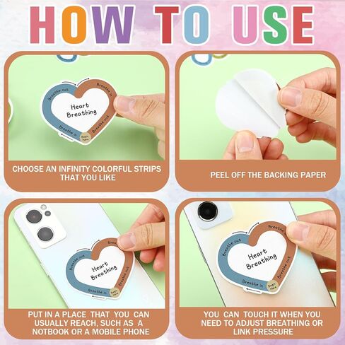 Crtiin 100 Pcs Sensory Strips Anxiety Calm Stickers Fidget Stress Breathing Stickers Sensory Stickers Different Textures Rough Tactile Tape for Kids Adults Desk Anxiety Relief(Bright) in Kuwait