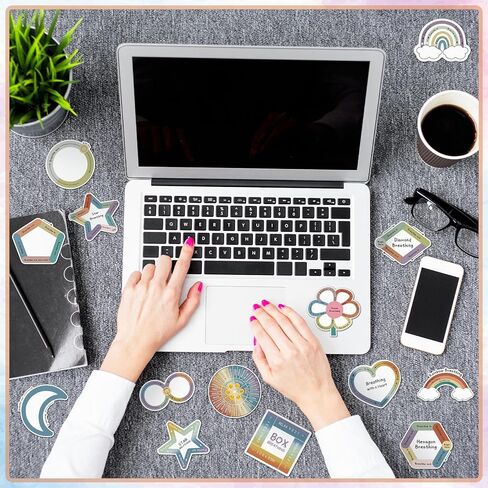 Crtiin 100 Pcs Sensory Strips Anxiety Calm Stickers Fidget Stress Breathing Stickers Sensory Stickers Different Textures Rough Tactile Tape for Kids Adults Desk Anxiety Relief(Bright) in Kuwait