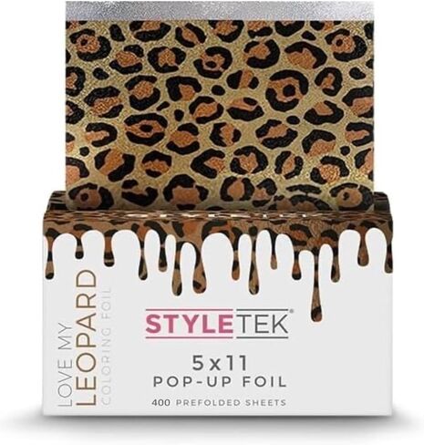 STYLETEK 5x11 Pop Up Foil, Gold Leopard, 500 Sheets Per Box, Heavy Emboss in Saudi Arabia