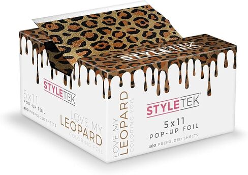 STYLETEK 5x11 Pop Up Foil, Gold Leopard, 500 Sheets Per Box, Heavy Emboss in Saudi Arabia