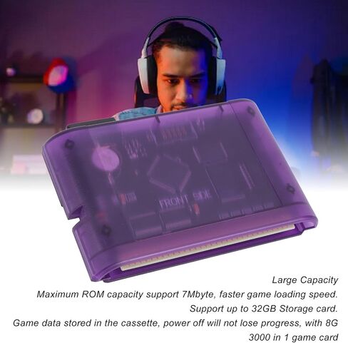 Video Games Memory Card for Mega Drive V3.0 Pro, 3000 in 1 Game Card, with 8GB Memory Card, Game Cartridge Expansion Card for EDMD Remix MD V3 (Black) in Kuwait
