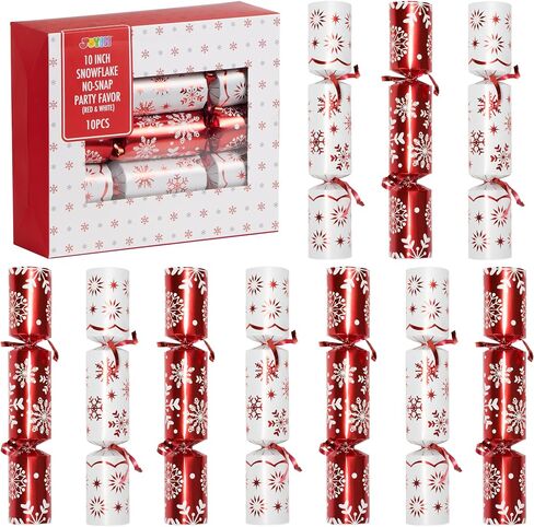 JOYIN 10 Pack Christmas Party Table Favor with Cute Christmas Characters, with Party Hat, Joke & Little Gift Inside, for Xmas Gift, Christmas Seasonal Holiday Dinner Traditions in Saudi Arabia