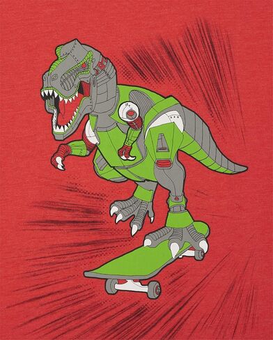 The Children's Place Boys' Short Sleeve Graphic T-Shirt 3-Pack, T-REX VS. Triceratops/T.REX/Dino, Medium (7/8) in Saudi Arabia