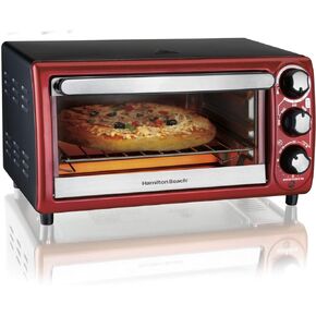 Hamilton Beach 4-Slice Toaster Oven, Red