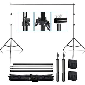 Backdrop Stand 2x3m/6.5x9.8ft Photo Video Studio Adjustable Background Support System Stand with Carry Bag