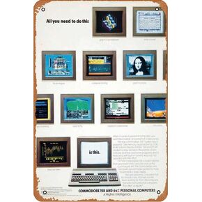 1986 Ad Commodore 128 Computer 64 PC Electronics Technology System Software YSP3 Novelty Metal Retro Wall Decor For Home Gate Garden Bars Restaurants Cafes Office Store Pubs Club Gift for Home Coffee Wall Decor 8x12 Inch