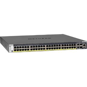 NETGEAR GSM4352PB-100NES 48-Port Fully Managed Switch M4300-52G-PoE+ 48x1G PoE+, 2x10GBASE-T, 2xSFP+, Stackable, 1000W PSU, ProSAFE Lifetime Protection