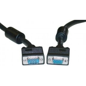 HD15 (SVGA) Male / HD15 (SVGA) Female, Coaxial, with Ferrite Bead, Black, 75 ft. Super VGA Cables, Super VGA Cables