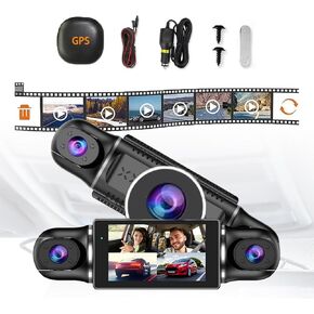 2025 New 64G Enesy Front and Rear Dash Camera, Enesy Dash Cam, Enesy Front & Rear Dash Cam, Wireless WiFi Connection, 1080p HD Night Vision Dual Video Recording (Inside+Behind The car)
