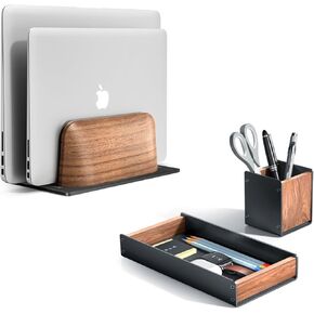 UPERGO Vertical Laptop Stand with Desk Organizer Tray
