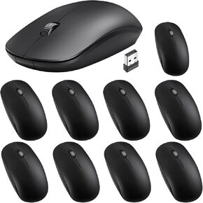 Kingdder 10 Pack Mouse for Laptop 2.4G Computer Mouse 1000 DPI Optical with USB Receiver Bulk Compatible with Windows, PC, Computer, Laptop