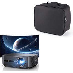 Alvar 4K Projector with Carrying Case, WiFi 6 and Bluetooth,[1000 ANSI & Audio by DBX-TV] 30W Speakers, Netflix Certified & DoIby Audio Outdoor Proyector, Auto Focus Native 1080P Smart Projector