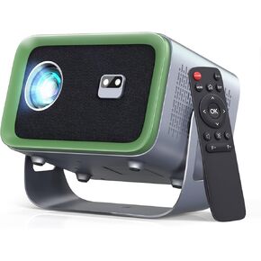 【Auto Focus】4K Projector with WiFi and Bluetooth, 360° Rotatable Movie Projector with Auto Keystone & Zoom, Outdoor Projector for Phone/PC/TV Stick/DVD/HDMI/USB