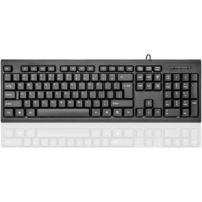 Wired Computer Keyboard, Plug Play USB, Large Number Pad, LED Indicators，Ergonomic, Foldable Stands,Anti-Wear Letters Full Size Keyboard,for Windows Mac PC Laptop-Black