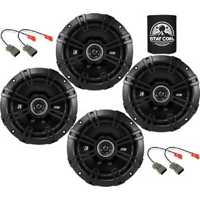 KICKER Speakers 6.5 inch for Honda Civic 2002-2020 Upgrade Kit - 4 Pack of DS Series with Harness, Coaxial 6 1/2 Car Audio Front Door and Rear Deck Speaker DSC650, 43DSC6504