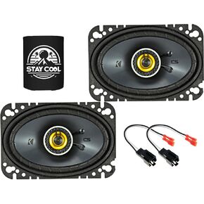 KICKER Speakers 4X6 inch for Jeep Wrangler 1997-2006 Upgrade Kit - Pair of CS Series with Harness, Coaxial Car Audio Front Dash Speaker CSC46, 46CSC464
