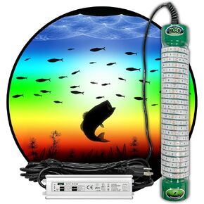 Green Blob Outdoors Multi-Color Underwater Fishing Light Show with Timer (Colors Include Red, Green, Blue, Purple, White, Yellow) for Dock and Pool w Remote 110V 30ft Cord