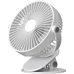 Clip Type Clamp Fan Small Fan Usb Dormitory Bedside Mini Charging Home Desktop Fan (White)