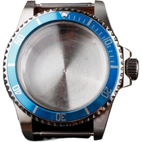 Watch Case For NH35/36 Movement Acrylic Dome Crystal Blue Aluminum Bezel Ratchet 120 Clicks Watch Accessories 5ATM watch case
