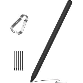 TiMOVO S Pen for Samsung Galaxy Tab S10 FE/S9 FE Series with Eraser, Stylus Pen with 5 Replacement Nibs, Precise Writing, Palm Rejection, Magnetic Adsorption, Black
