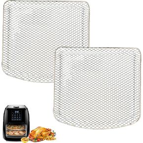 Upgraded Air Fryer Oven Tray for Chefman 6.3QT 4-In-1 Digital Air Fryer Oven, Air Fryer Oven Mesh Style Food Rack Shelf Crisper Tray Grill Plate Grate Grid for Chefman Air Fryer, Dishwasher Safe
