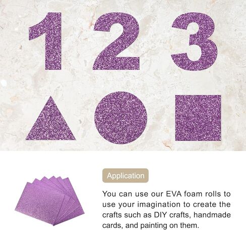Rebower Glitter EVA Foam Sheets, [for Arts and Crafts Projects] - 11x8 Inch 2mm Thickness/Black / 6 Pcs in Saudi Arabia
