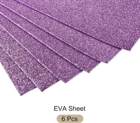 Rebower Glitter EVA Foam Sheets, [for Arts and Crafts Projects] - 11x8 Inch 2mm Thickness/Black / 6 Pcs in Saudi Arabia