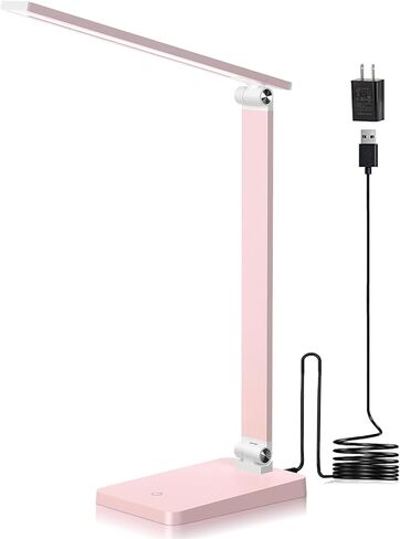 Desk Lamp, LED Desk Lamp, Desk Lamp for Home Office, 5 Color Modes Dimmable Desk Light, Desk Lamp with USB Charging Port, Office Lamp, Small Desk Lamps, Study Lamp, Reading Light, Table Lamp, Black in Kuwait