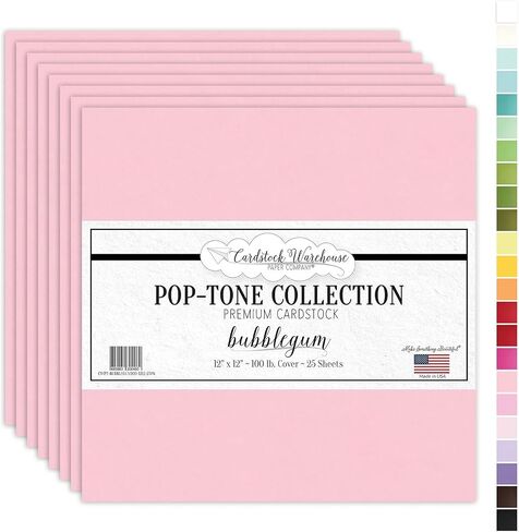 Cardstock Warehouse Bubblegum Pink Matte Premium Cardstock Paper - 12 x 12" - 100 Lb. /270 Gsm - 25 Sheets in Kuwait