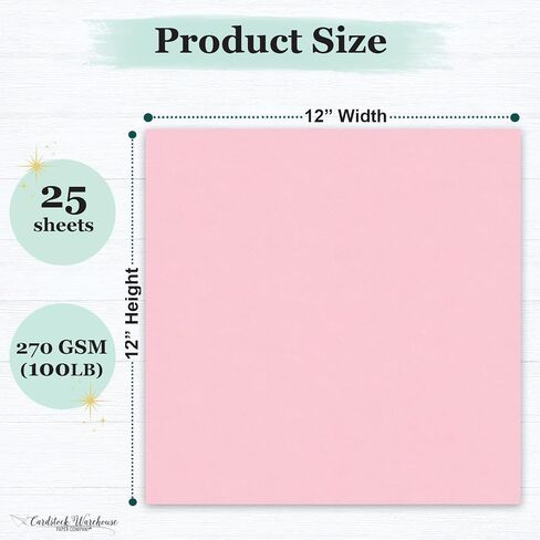 Cardstock Warehouse Bubblegum Pink Matte Premium Cardstock Paper - 12 x 12" - 100 Lb. /270 Gsm - 25 Sheets in Kuwait