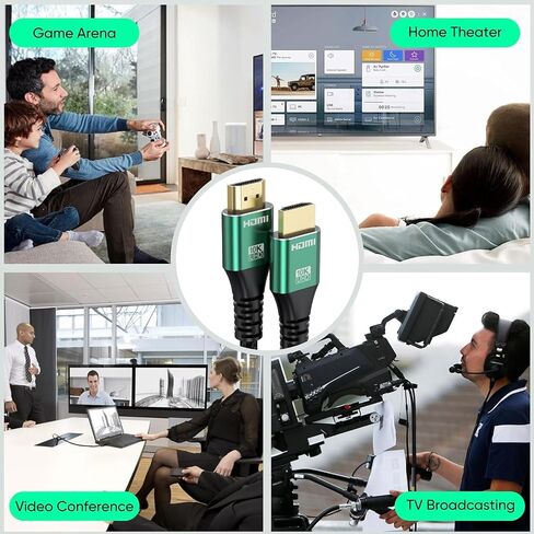 10K 8K HDMI Cable 20-Pack 6.6FT, HDMI 2.1 Cable Bulk Ultra High Speed 48Gbps 8K@60Hz, 4K@120Hz Braided HDMI Cord with Ethernet, eARC, HDR10, HDCP 2.3 for PS5/PS4, Roku TV, Monitor, Laptop in Kuwait