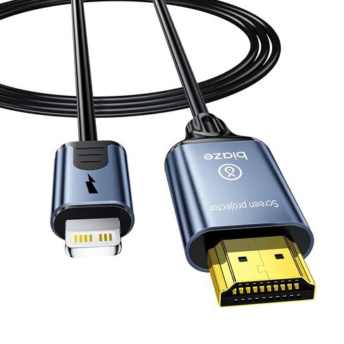 Lightning to HDMI Cable [6ft] 1080P HD Screen Mirroring Adapter with Charging Port - PVC Coated - Compatible with iPhone 14/13/12 Series, iPad Pro/Air/Mini, TV/Monitor (Lightning to HDMI) in Kuwait