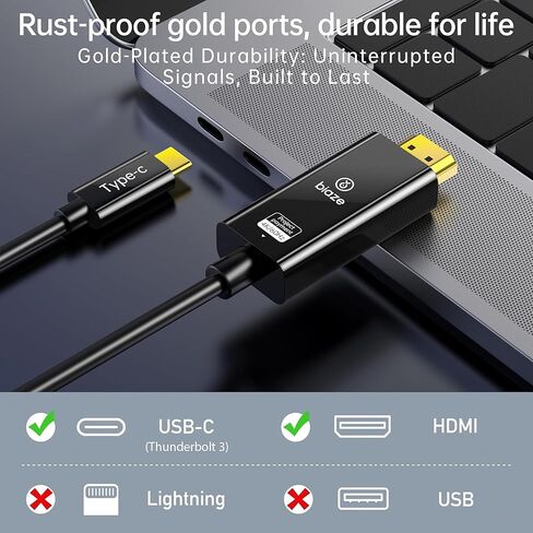 Lightning to HDMI Cable [6ft] 1080P HD Screen Mirroring Adapter with Charging Port - PVC Coated - Compatible with iPhone 14/13/12 Series, iPad Pro/Air/Mini, TV/Monitor (Lightning to HDMI) in Kuwait