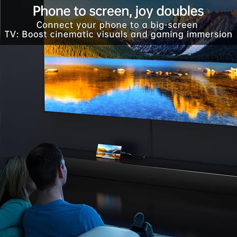 Lightning to HDMI Cable [6ft] 1080P HD Screen Mirroring Adapter with Charging Port - PVC Coated - Compatible with iPhone 14/13/12 Series, iPad Pro/Air/Mini, TV/Monitor (Lightning to HDMI) in Kuwait