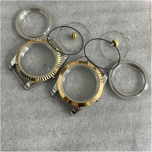 39MM Transparent Bottom Watch Case Sapphire Glass Watch Case Cover Kits For NH35/NH36/4R Movement watch case in Saudi Arabia