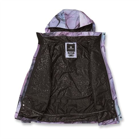 سترة Volcom النسائية القياسية Westland المعزولة على الجليد للشتاء بغطاء للرأس، Glacier Ink S4 in Kuwait