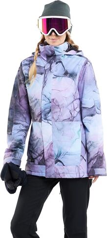 سترة Volcom النسائية القياسية Westland المعزولة على الجليد للشتاء بغطاء للرأس، Glacier Ink S4 in Kuwait