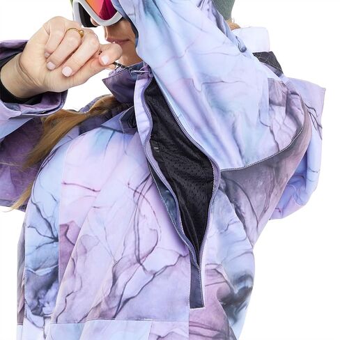 سترة Volcom النسائية القياسية Westland المعزولة على الجليد للشتاء بغطاء للرأس، Glacier Ink S4 in Kuwait
