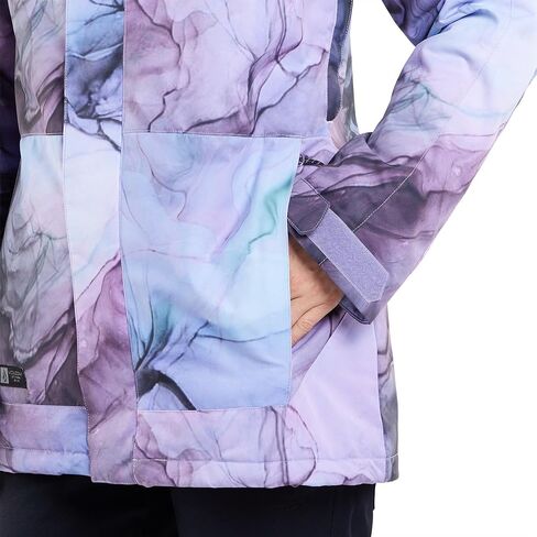 سترة Volcom النسائية القياسية Westland المعزولة على الجليد للشتاء بغطاء للرأس، Glacier Ink S4 in Kuwait