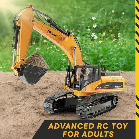 حفارات RC من توب ريس V4 معدنية بالكامل للبالغين - حفار هيدروليكي للتحكم عن بعد للبالغين - مركبات بناء قابلة لإعادة الشحن للأطفال - شاحنة لعبة محاكاة للدخان، سعة 180 رطل، متوافقة مع أليكسا in Kuwait