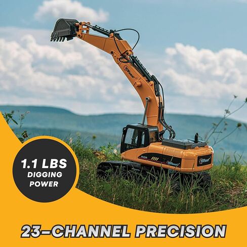 حفارات RC من توب ريس V4 معدنية بالكامل للبالغين - حفار هيدروليكي للتحكم عن بعد للبالغين - مركبات بناء قابلة لإعادة الشحن للأطفال - شاحنة لعبة محاكاة للدخان، سعة 180 رطل، متوافقة مع أليكسا in Kuwait