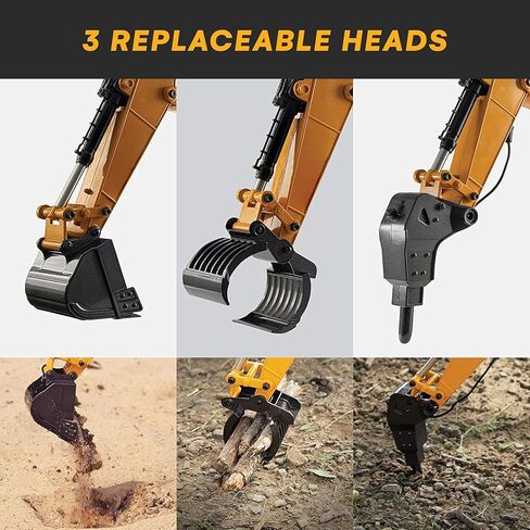 حفارات RC من توب ريس V4 معدنية بالكامل للبالغين - حفار هيدروليكي للتحكم عن بعد للبالغين - مركبات بناء قابلة لإعادة الشحن للأطفال - شاحنة لعبة محاكاة للدخان، سعة 180 رطل، متوافقة مع أليكسا in Kuwait