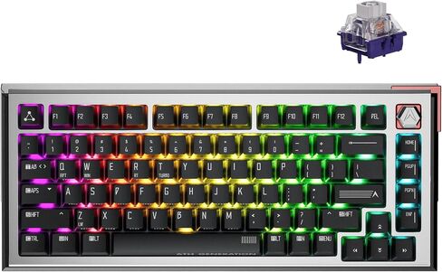 Drunkdeer A75 Ultra Rapid Trigger Keyboard ، 75 ٪ من الألعاب الإلكترونية لوحة مفاتيح ، مفتاح مغناطيسي - تشغيل قابل للتعديل - 0.01mm ، RT Plus ، RT Match - 8K Hz ， ANSI ， Black - Qian Switch in Kuwait