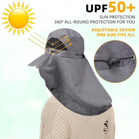 Cuffbow 3 PCS شمس قبعة للرجال النساء مع رفرف الرقبة تنفس واسعة الحافة دلو قبعة UV حماية UPF 50+ الصيد المشي لمسافات طويلة in Saudi Arabia