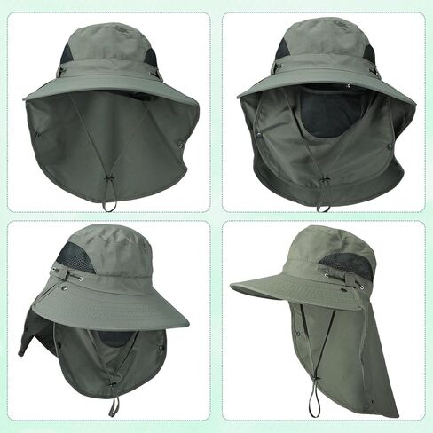 Cuffbow 3 PCS شمس قبعة للرجال النساء مع رفرف الرقبة تنفس واسعة الحافة دلو قبعة UV حماية UPF 50+ الصيد المشي لمسافات طويلة in Saudi Arabia