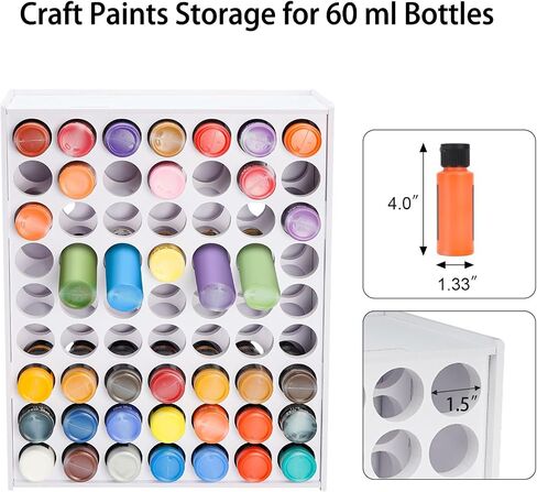 SANFURNEY 49 Holes Craft Paint Storage Organizer for 2oz Acrylic in Kuwait